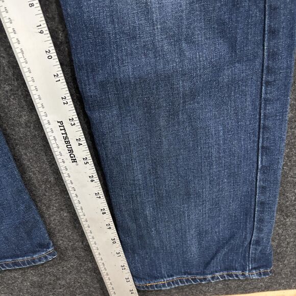 Levis 505 Jeans Men's 38x34 Blue Faded Denim Straight Leg Regular Fit Stretch - Picture 7 of 13